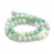 Koraliki Naturalny Amazonit, Okrągłe, Klasa A, Style Mroźne, 8mm, Otwór 1mm, około 44szt/35.5cm/niс, (13WB31062)