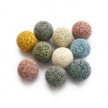 Naturalna Lawa, Okrągłe Kulki, Nieoszlifowane, Barwione, Mix, 15.5-16mm, Bez Otworu, 10szt (13WB31071)