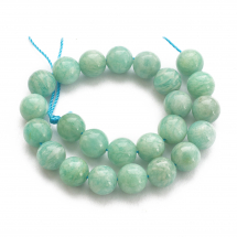 Koraliki Naturalny Amazonit, Klasa A, na nitce, Okrągłe, 8mm, Otwór 1mm, około 21szt/19cm/nić, (13WB31074)