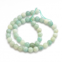 Koraliki Naturalny Amazonit, na nici, Fasetowane(128 faset), Okrągłe, 8mm, Otwór 1.2mm, około 47szt/36cm/nic (13WB31081)