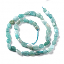 Koraliki Naturalny Amazonit, Bryłki, Rozmiar: 5-8.5x5.5-7x3.5-4mm, Otwór: 0.7mm, około 54szt/36.6cm/nic, (13WB31083)