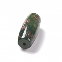 Koraliki Naturalny Agat Dzi, Owalne, Termobarwiony, 28.5-32x10-12.5mm, Otwór 1.5-3mm, 1szt (13WB31249)