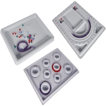 Набір Дошки Органайзери для Намистина та Фурнітури, Дизайну Біжутерії, Браслетів та Намиста, Флокований Пластик, Сірий, 3шт/упак, (13WB31191)