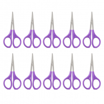 Nożyczki dla Dzieci, Stal Nierdzewna, Rączki Plastikowe, do Rękodzieła, Liliowy, 88x42mm, 10szt (13WB31260)