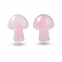 Grzybek Kamień GuaSha, Naturalny Kwarc Różowy, Skrobak do Masażu Twarzy, SPA, 21x16mm, 2szt (13WB31248)