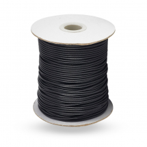 Sznurek Koreański Woskowany Poliestr do Plecenia Makramy i Biżuterii, Czarny, 2mm, 90m/szpula (13WB30902)