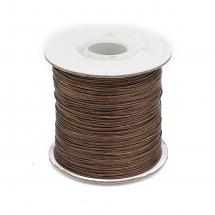 Sznurek Koreański Woskowany Poliestrowy, Pasuje do Plecenia Bransoletek, Brązowy, 0.5mm, około 150m / rolka (13WB30911)