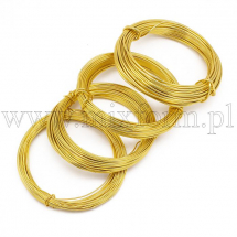 Zestaw Drut Aluminiowy, Kolor: Złoty, Grubość 0.8mm/1mm/1.2mm/1.5mm, 10m/szpula, 4 szpule/zestaw (13WB31209)