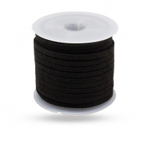Rzemyk, Rzemień Zamsz, Imitacja Skóry, Czarny, 3x1.5mm, 5m/szpula (13WB31233)