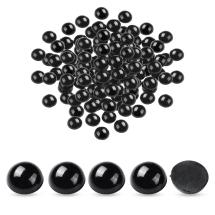 Oczy Plastikowe do Lalek i Zabawek, Półokrągłe, Czarny, 10х4mm, 100szt (13WB30849)