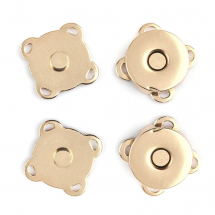Zapięcie Magnetyczne do Torebki lub Portfela, Jasny Złoty, 14x14x4mm, 2 zestawy (13WB31257)