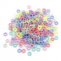 Конектор Акрил Кільце, Непрозорий, Пофарбований, Колір: Мікс, 10х2мм, Внутрішній діаметр 5мм, близько 320шт/50г, (13WB30859)