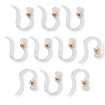 Bigle Haczyki do Kolczyków, Eko Plastik z Kulką ze Stali Nierdzewnej, Różowe Złoto, 15.5x8x0.7mm, 10szt (13WB30927)