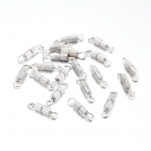 Zapięcie Skręcane, Śrubowe, Mosiądz, Srebro, Długość 14mm, Zapięcie 7x3mm, Otwór 1.8mm, 20szt (13WB30930)