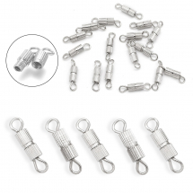 Zapięcie Skręcane, Śrubowe, Mosiężne, Platyna, Długość 14mm, Zapięcie 7x3mm, Otwór 1.8mm, 20szt (13WB30931)