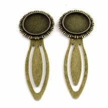 Zakładka do Książki, pod Kaboszon, Stop, Bronze, 78x58x3mm, Platforma 20mm, 2szt (13WB30968)