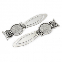 Zakładka do Książki pod Kaboszon, Sowa, Tybetański Styl, Antyczne Srebro, 88x22.5x3mm, Platforma 20mm, 2szt (13WB30976)