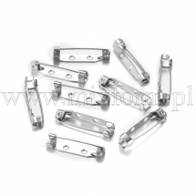 Baza do Broszki, do Rękodzieła i Biżuterii, Stal Nierdzewna, Szpilka, 25.5x4.5x6mm, Pin 0.8mm, 10szt (13WB31003)