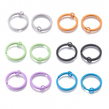 Набір Кільце Замочок, Залізо, для Брелоків і Ключів, Пофарбовані, Колір: Мікс, 30х2мм, Внутрішній діаметр: 24мм, 12шт/набір, (13WB31038)