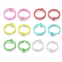 Набір Кільце Замочок, Залізо, для Брелоків і Ключів, Пофарбовані, Колір: Мікс, 30х2мм, Внутрішній діаметр: 24мм, 12шт/набір, (13WB31039)