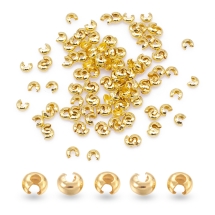 Koraliki Osłonki Maskująca Crimp, Mosiężne, Złoty, 3mm, 5g~115szt (13WB31085)