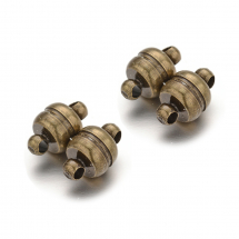 Zapięcie Magnetyczne, Mosiądz, Owalne, Kolor: Bronze, Rozmiar: 11x7mm, Otwor 1.5mm, 4szt (13WB31090)