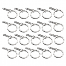 Кільце Замочок Залізне з Ланцюжком для Брелоків та Ключів, Платина, 30х2мм, Внутрішній Діаметр 25мм, (13WB31092)