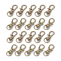 Zapięcie Obrotowe Karabińczyk-Lobster, Stop, Kolor: Bronze, Rozmiar: 30.5x11x6mm, Otwór 5x9mm, 20szt (13WB31114)