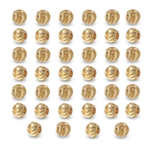 Koraliki Mosiężne, Powłoka Trwała, Ryflowany, 4x3mm, 18K Pozłacane, Otwór 1.6mm, 40szt (13WB31120)