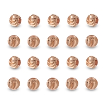 Намистини, Латунь, Стійке Покриття, Круглі, Рифлені, Колір: Покриття Рожеве Золото, Розмір: 5х4мм, Отвір 2мм, (13WB31124)