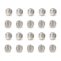 Koraliki Mosiądz, Powłoka Odporna, Ryflowany, 5x4mm, Platynowa Powłoka, 20szt (13WB31126)