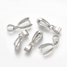 Тримач для Кулонів, Латунь, Колір: Платина, 10х6х3мм, Отвір 3.5х4.5мм, Внутрішній 4х3мм, Пін 1мм, 5шт/упаковка, (13WB31134)