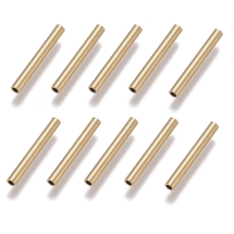 Koraliki Rurki, Stal Nierdzewna, Powłoka Jonowa (IP), Złoty, 25x3mm, Otwór 2mm, 10szt, (13WB31144)