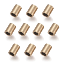 Koraliki Rurki, Stal Nierdzewna, Powłoka Jonowa (IP), Kolor: Złoty, 4x3mm, Otwór 2mm, 10szt/opakowanie, (13WB31151)