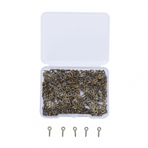 Тримачі Гвинтові Штифти з Петлею, для Намистин з Напівотвором, Залізо, Колір: Бронза, 10х4х1мм, Отвір 2мм, 300шт/набір, (13WB31156)