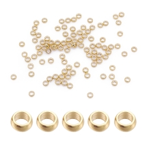 Koraliki Zaciskowe, Stopery, Stal Medyczna, Rondelle, Pozłacany 18K, 1.9mm, Otwór 1mm, 95szt (13WB31179)