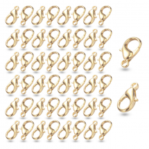 Zapięcie Karabińczyk-Lobster, Stop Metalu, Światło Złoto, 10x6mm, Otwór 1mm, 50szt (13WB31185)