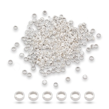 Koraliki Zaciskowe, Stopery, Mosiądz, Rondel, Srebrny, 3mm, 195szt/10g, (13WB31188)