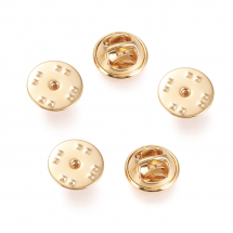 Застібка Цанга-Метелик для Значка/Броші, Золото, 12х5мм, Отвір 1.6мм, (13WB31253)