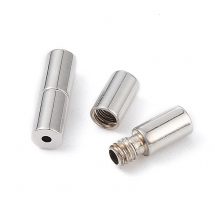 Srebro 925, Zapięcie Śrubowe, Skręcane, Rodowane do Rękodzieła i Biżuterii, 9.5x3mm, Otwór 0.9mm, 1 szt (13WB31262)