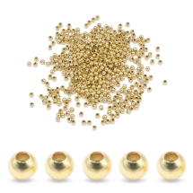 Koraliki Stal Nierdzewna, Okrągłe, Puste, Pozłacane 18K, 2x2mm, Otwór 0.8mm, około 500szt/opakowanie, (13WB31270)