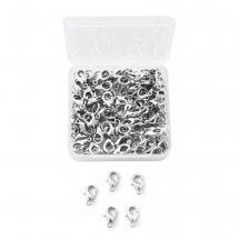 Zapięcie Karabińczyk-Lobster, Kolor: Platynowy, 12x6mm, Otwór 1.2mm, 100szt / pojemnik (13WB31274)