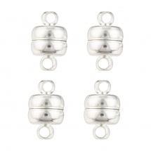 Zapięcie Magnetyczne, Mosiądz, Owalne, Srebrny, 11x7mm, 4szt (13WB31286)