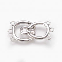 Zapięcie Haczyk, Mosiądz, Platynowany, 3 nici, 36mm, Kółko 22x17x4.5mm, Haczyk 21x16x1.5mm, 1szt (13WB31298)