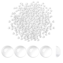Kaboszony Szklane Przezroczyste, Okrągłe, do Tworzenia Biżuterii, Bezbarwne, 14x7mm, 200szt (13WB31347)