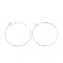 Срібло 925 Швензи-Кільця, Основа для Сережок Круглі, 27х24х1мм, Пін 0.7мм, (13WB31694)