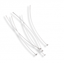 Srebro 925, Szpilki Gwoździe, Płaska Czapka, 44x1.5mm, pin: 0.5mm, 5 szt (13WB31703)