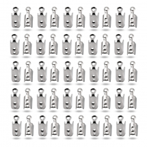 Końcówki Zaciskowe do Sznurka, Stal Nierdzewna, 10.5x4.5x4mm, 50szt (13WB31722)