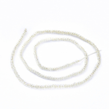 Koraliki Szklo Galwanika, Fasetowane, Rondel, Tęczowa Powloka, Szampański, 2x1.5mm, około 223szt / 35cm /nić (13WB31281)