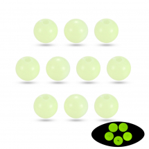 Koraliki Akrylowe Świecące w Ciemności, Okrągłe, Jasnozielony, 20mm, 10szt (13WB31291)